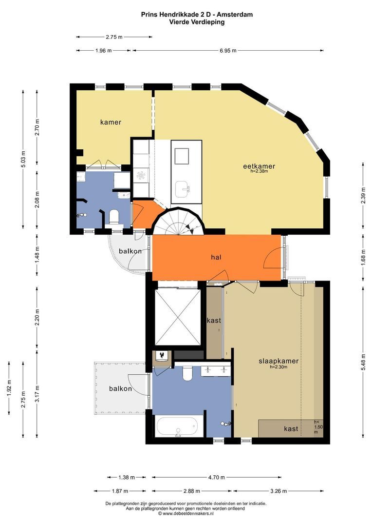 Prins Hendrikkade 2 D, Amsterdam plattegrond-0