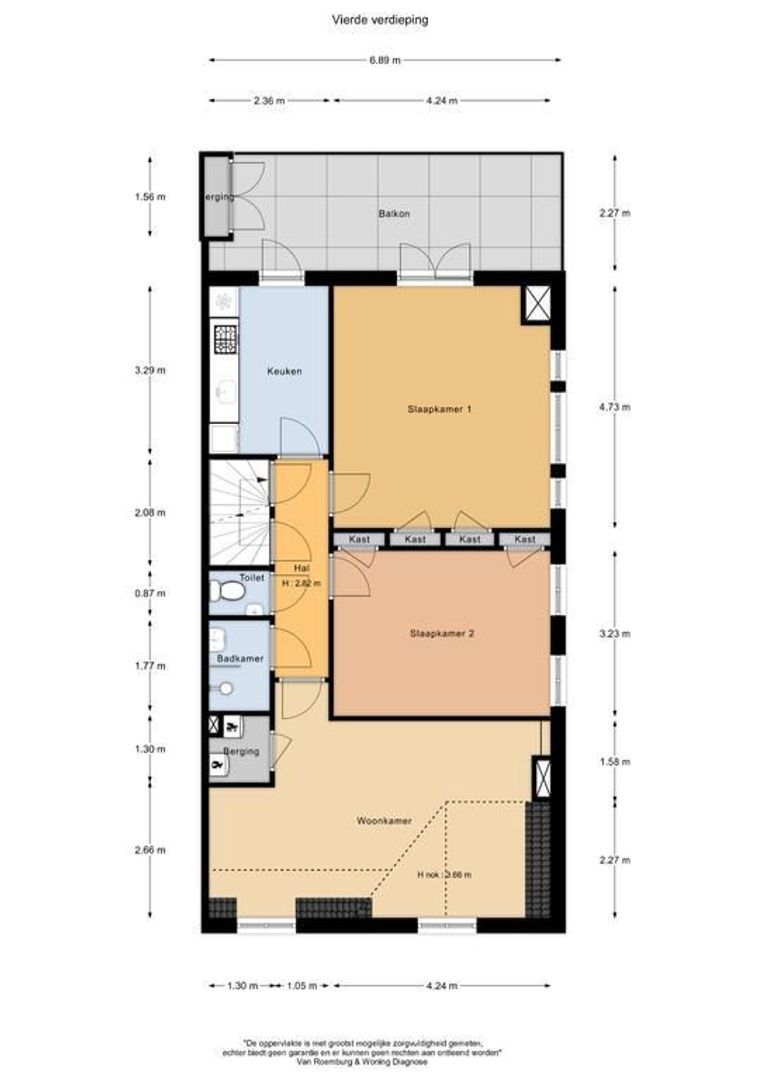 Jacob Obrechtstraat 73 2, Amsterdam plattegrond-3