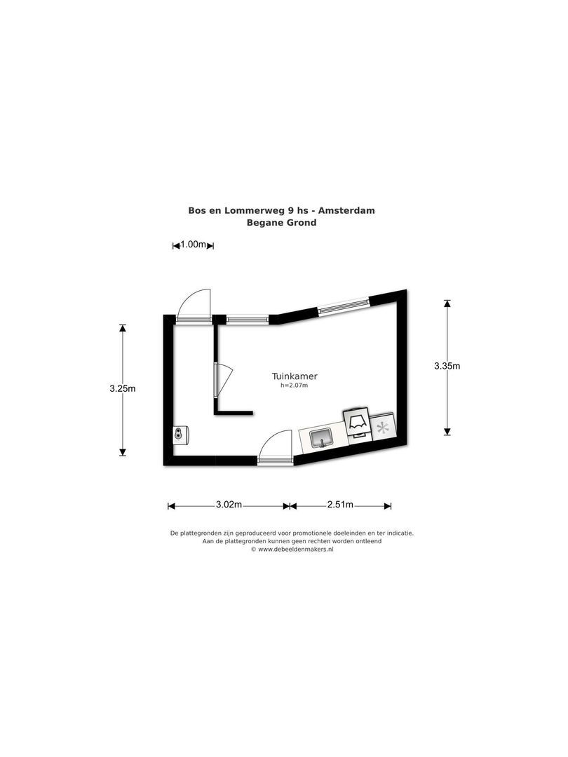Bos en Lommerweg 9 Hs, Amsterdam plattegrond-1