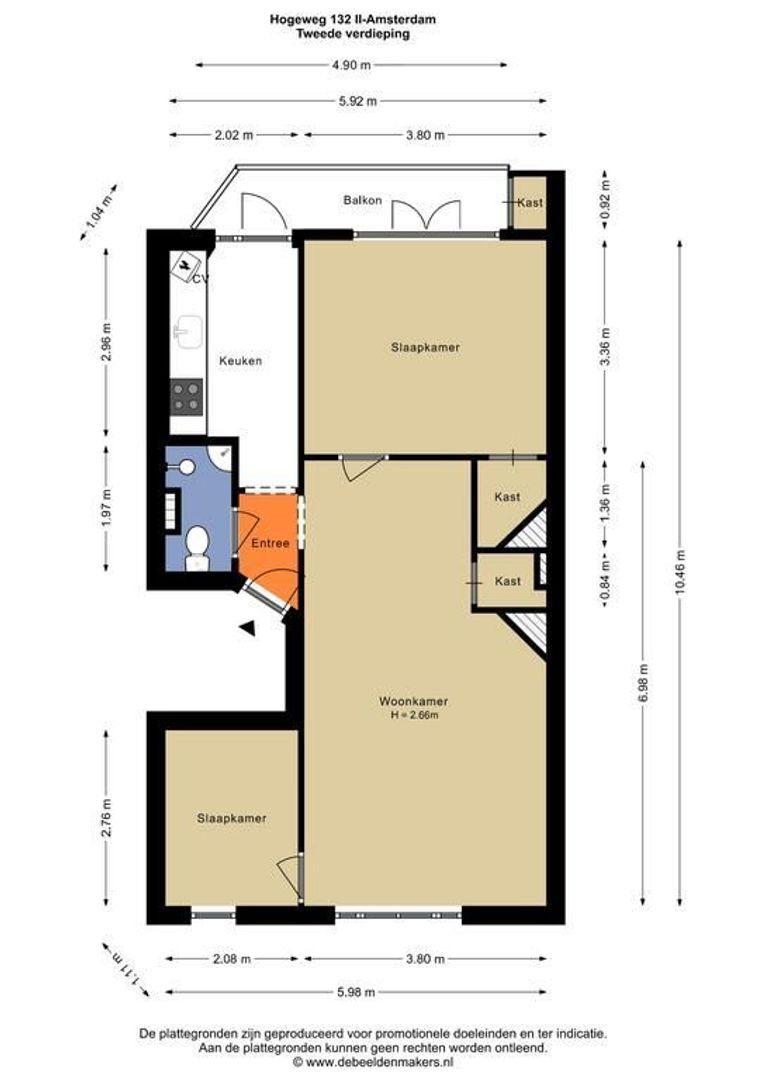 Hogeweg 132 2, Amsterdam plattegrond-0