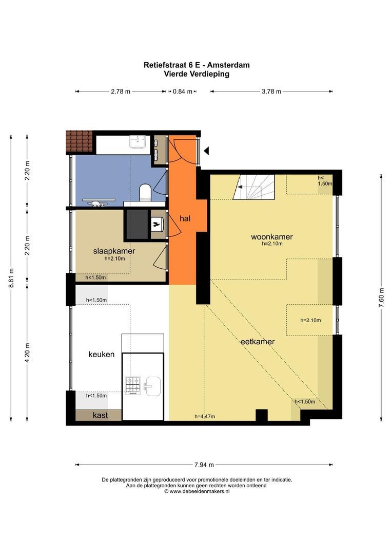 Retiefstraat 6 E, Amsterdam plattegrond-0