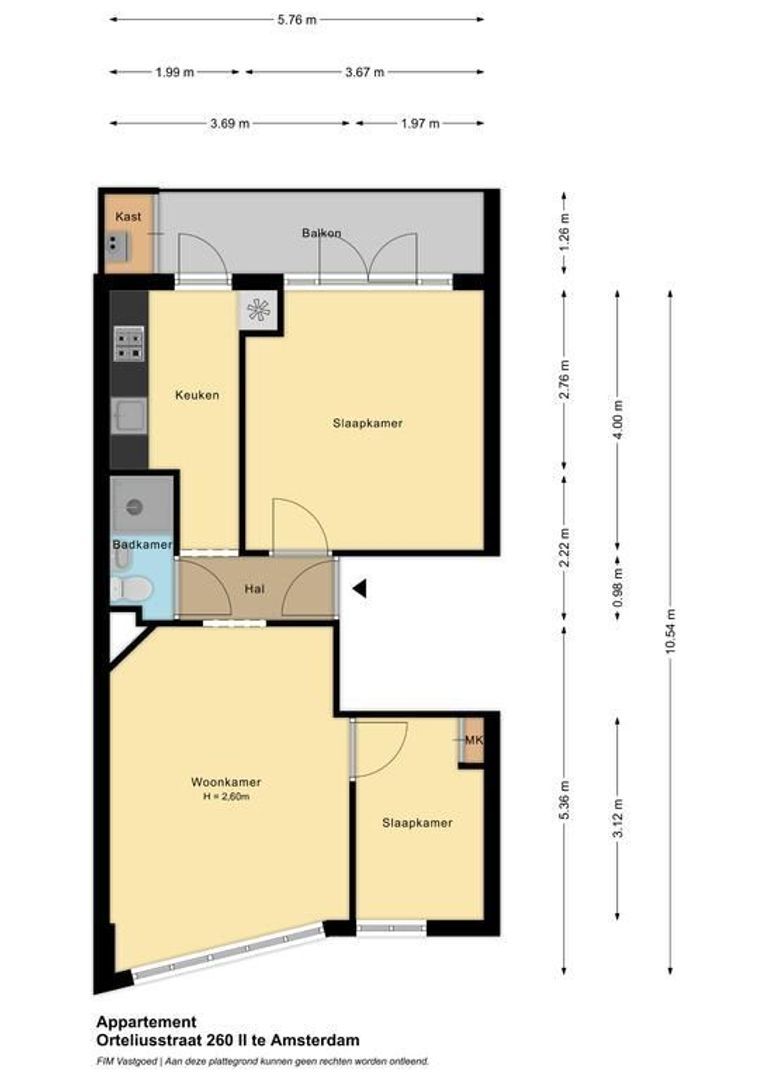 Orteliusstraat 260 2, Amsterdam plattegrond-0