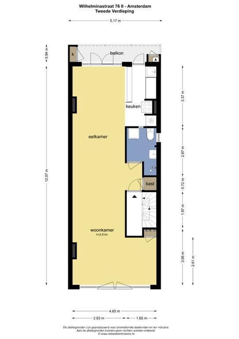 Wilhelminastraat 76 2, Amsterdam plattegrond-0