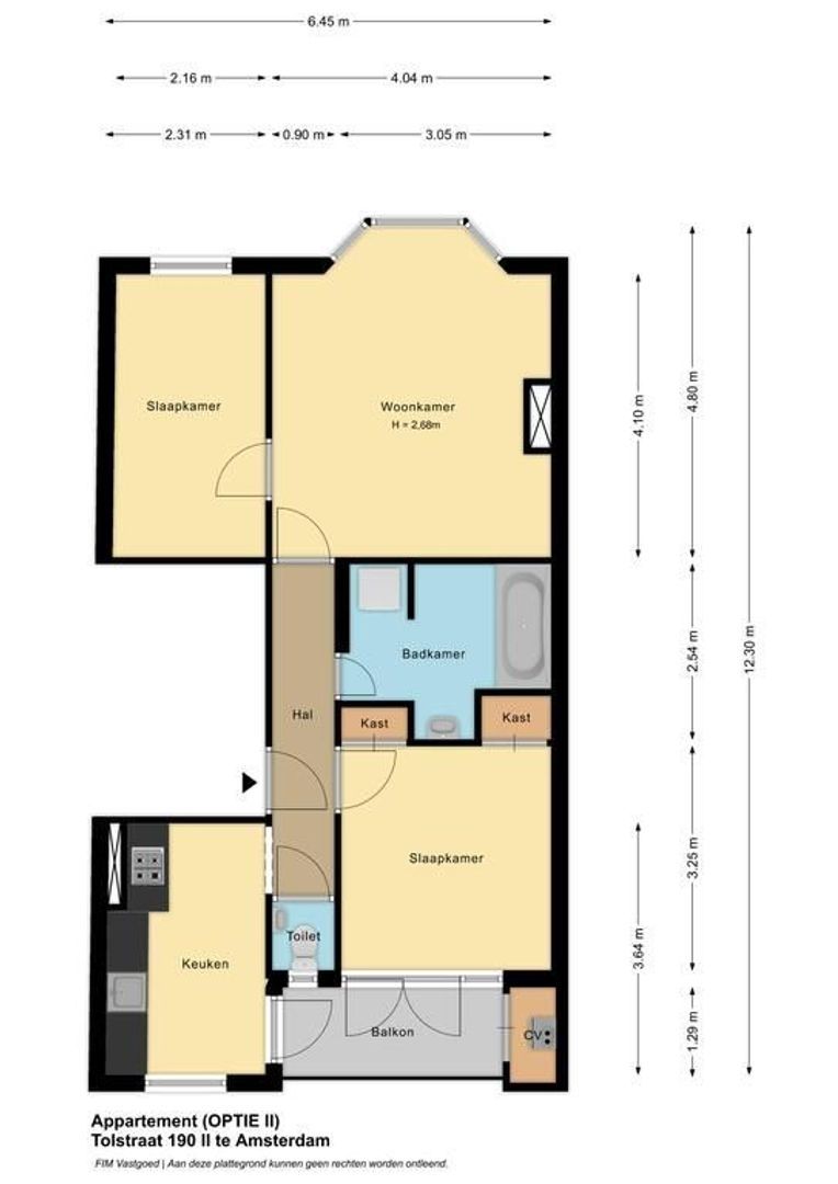 Tolstraat 190 II, Amsterdam plattegrond-2