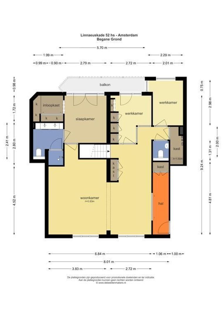 Linnaeuskade 52 H, Amsterdam plattegrond-1