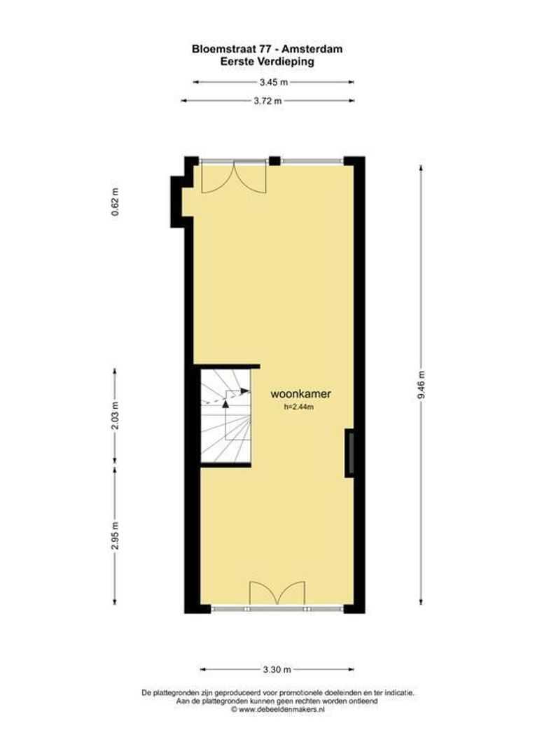Bloemstraat 77, Amsterdam plattegrond-1