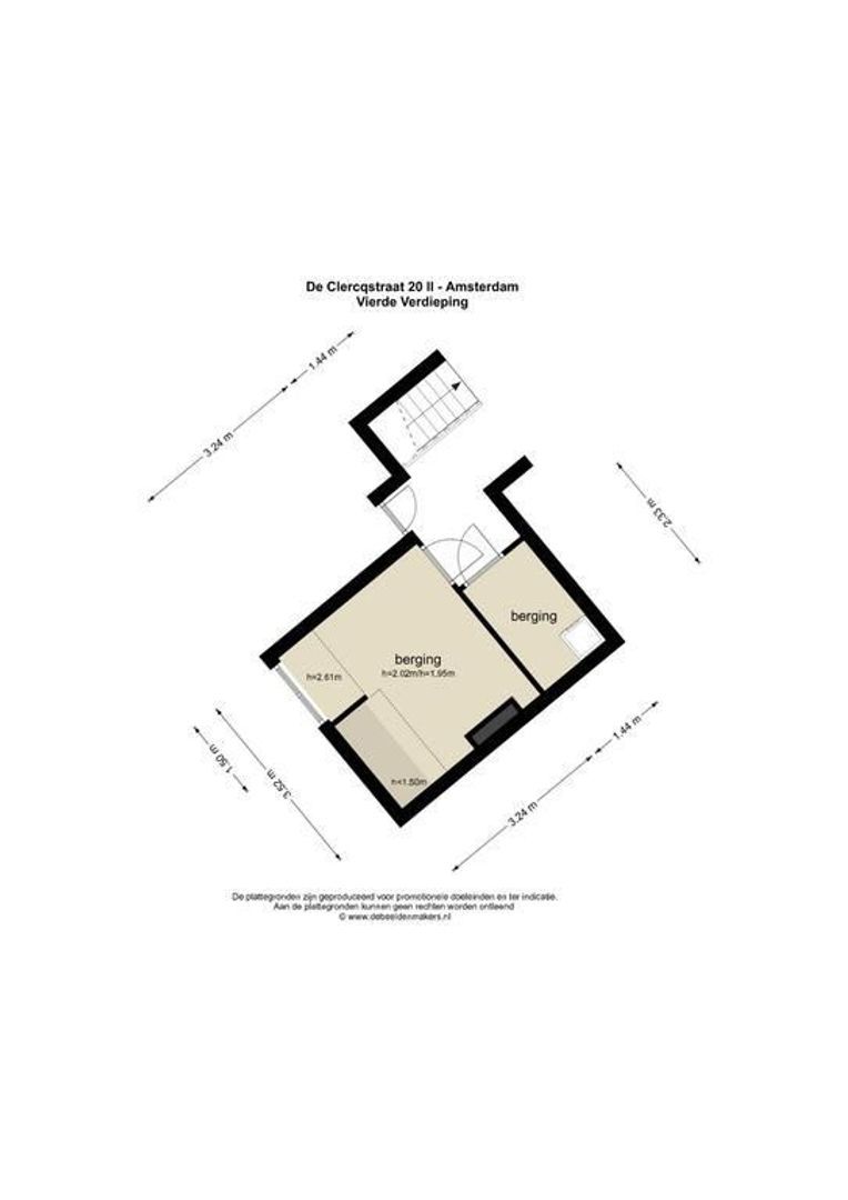 De Clercqstraat 20 2, Amsterdam plattegrond-1