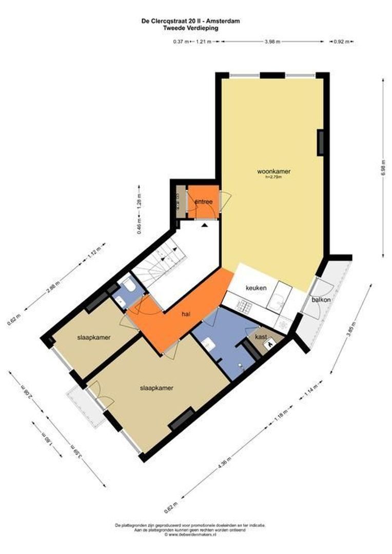 De Clercqstraat 20 2, Amsterdam plattegrond-0