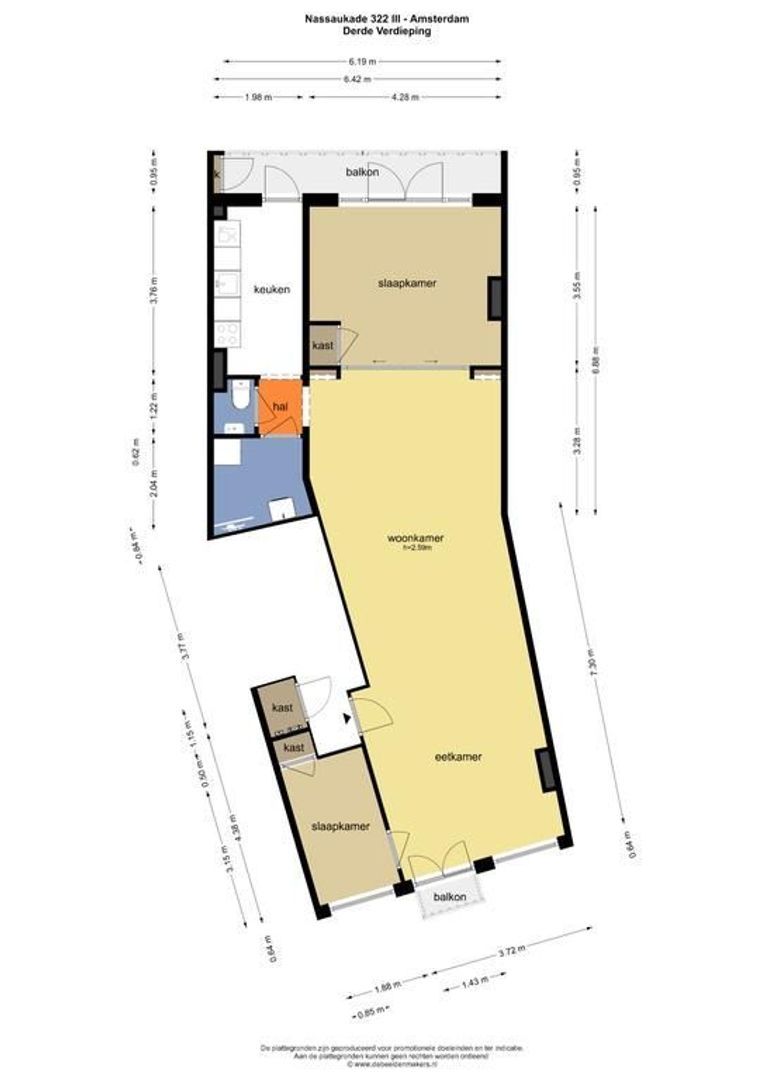 Nassaukade 322 3, Amsterdam plattegrond-0