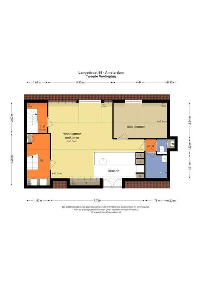 Langestraat 55, Amsterdam plattegrond-2