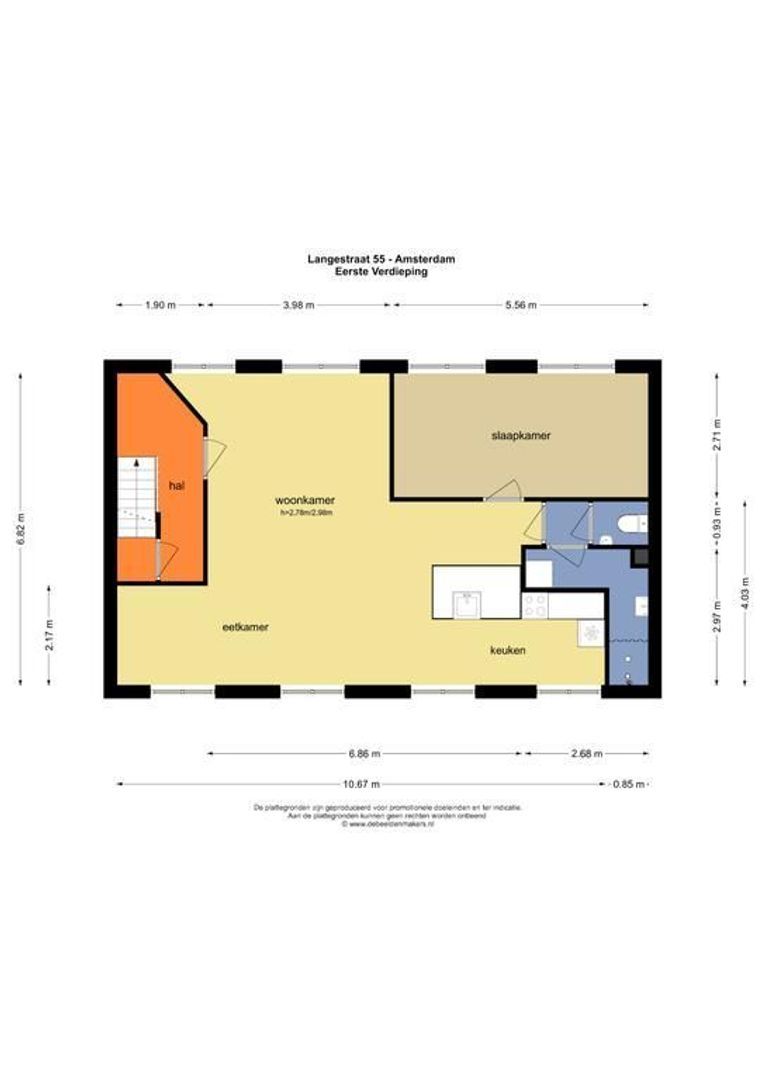 Langestraat 55, Amsterdam plattegrond-1