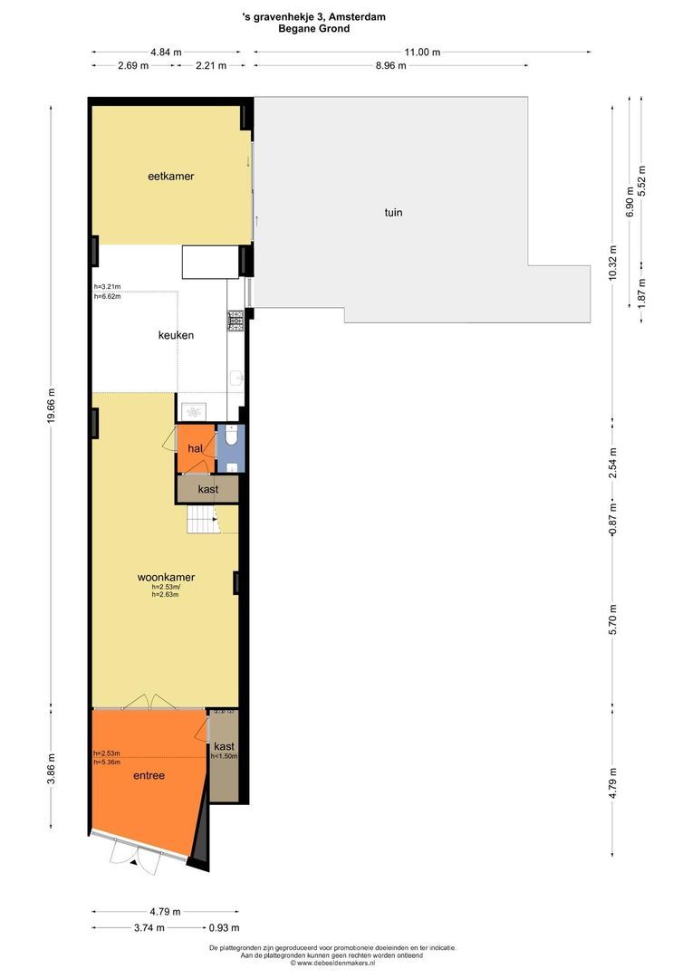 's-Gravenhekje 3 A, Amsterdam plattegrond-0