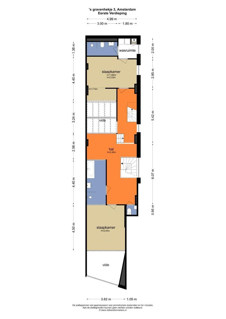 's-Gravenhekje 3 A, Amsterdam plattegrond-1