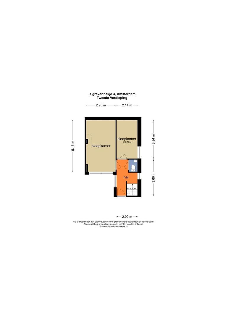 's-Gravenhekje 3 A, Amsterdam plattegrond-2