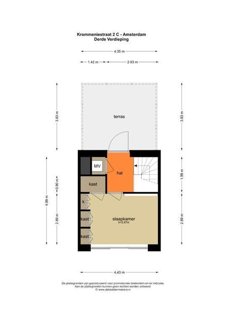 Krommeniestraat 2 C, Amsterdam plattegrond-3