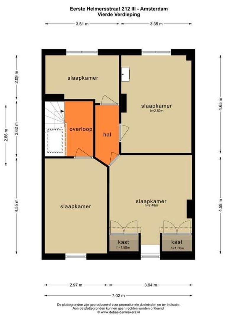 Eerste Helmersstraat 212 3, Amsterdam plattegrond-1