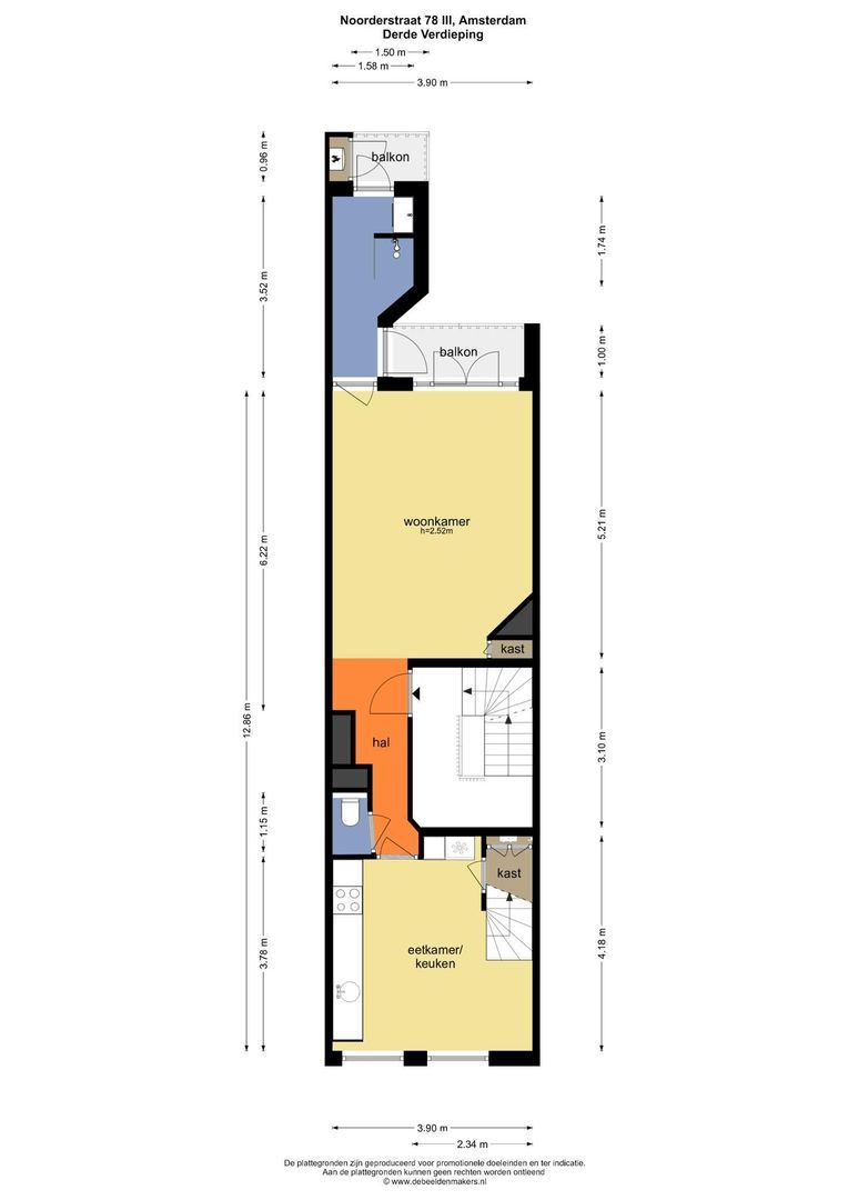 Noorderstraat 78 3, Amsterdam plattegrond-0
