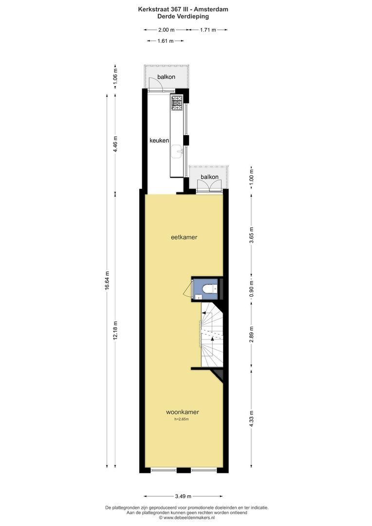 Amstelveld 26 3, Amsterdam plattegrond-0