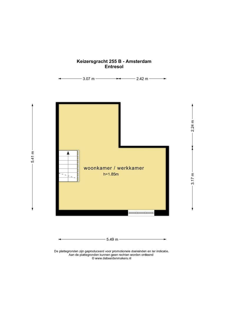 Keizersgracht 255 b, Amsterdam plattegrond-1