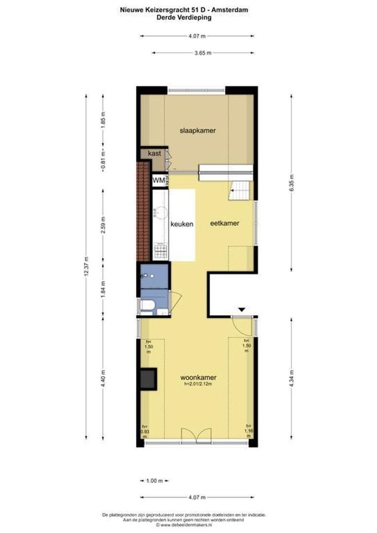 Nieuwe Keizersgracht 51 D, Amsterdam plattegrond-0