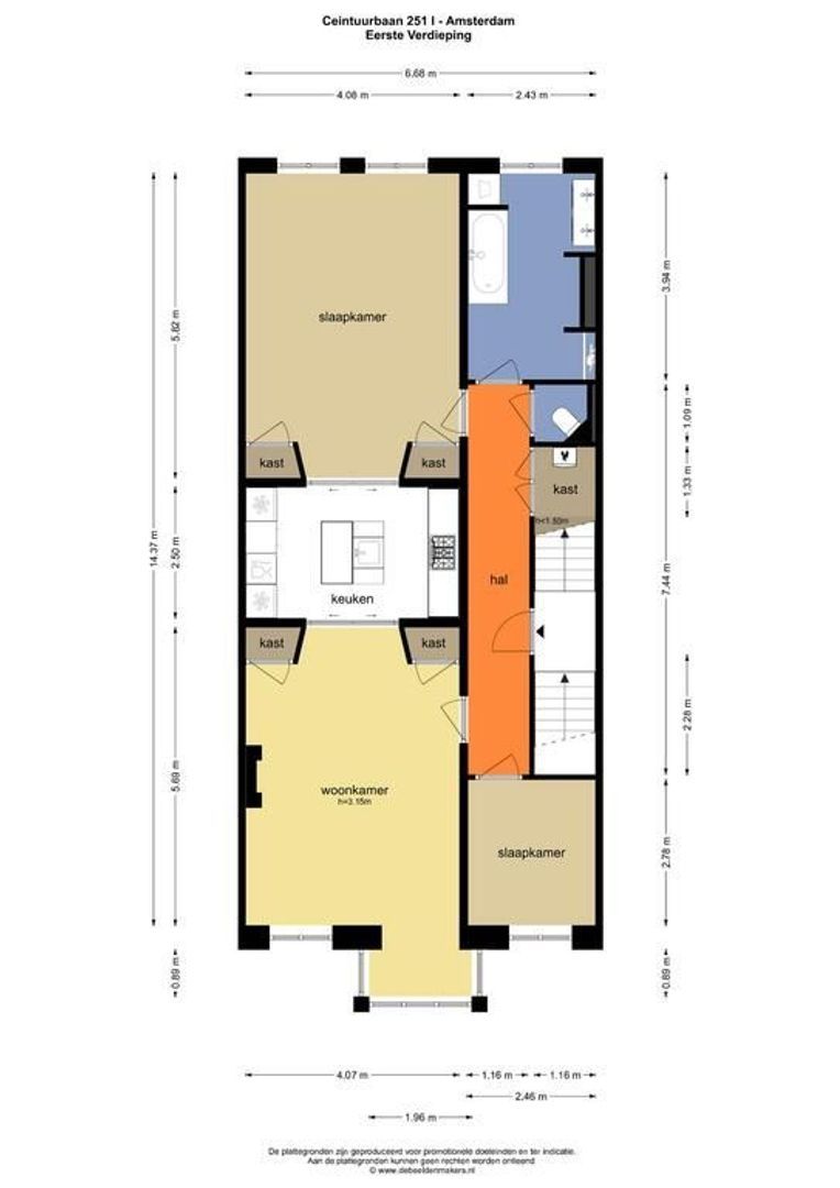 Ceintuurbaan 251 1, Amsterdam plattegrond-0