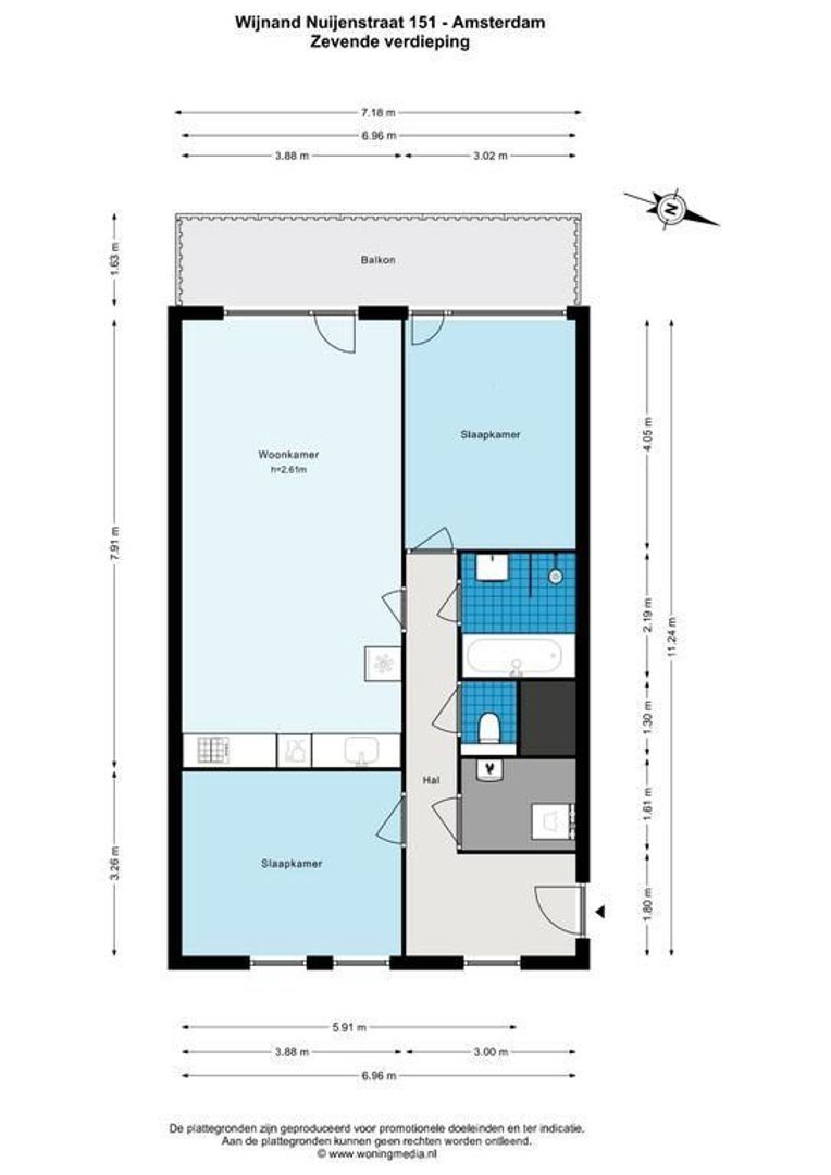 Wijnand Nuijenstraat 151 +PP, Amsterdam plattegrond-0