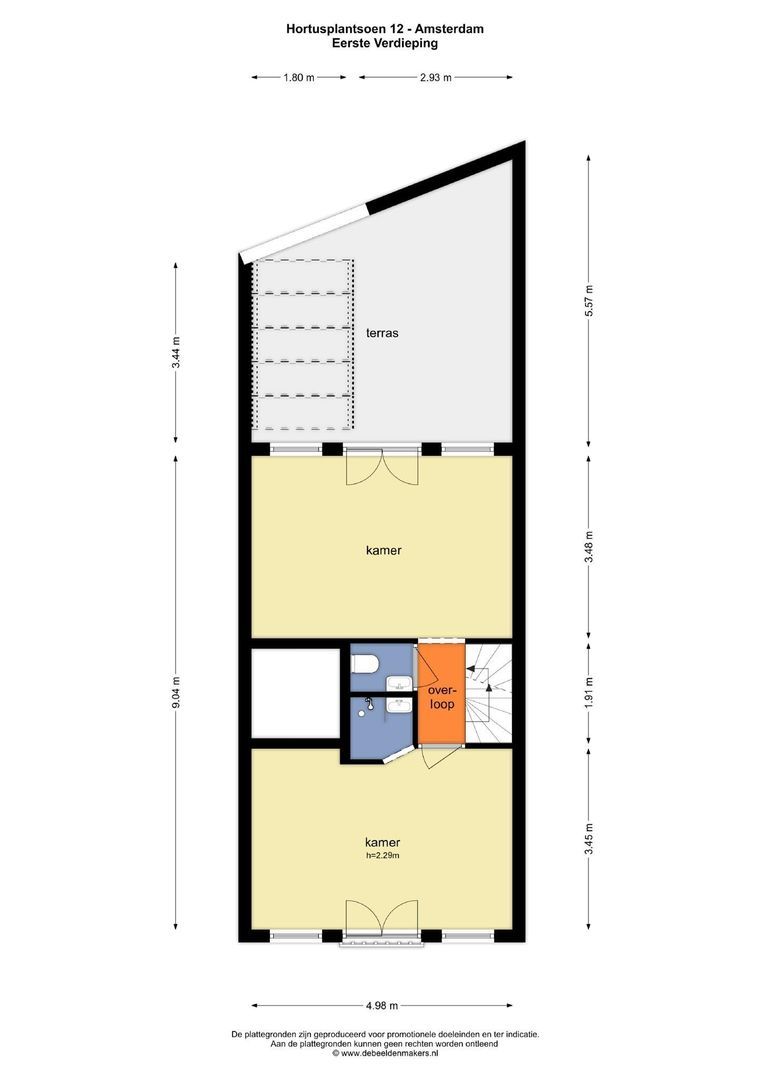 Hortusplantsoen 12 Hs, Amsterdam plattegrond-1