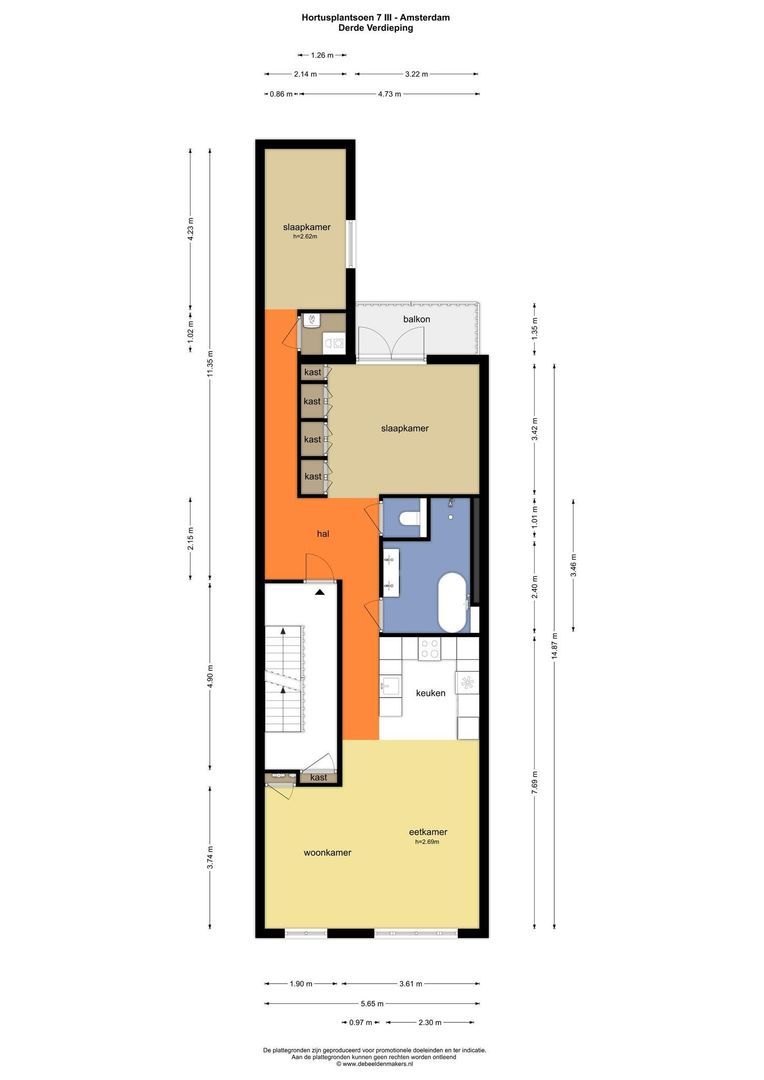 Hortusplantsoen 7 3, Amsterdam plattegrond-0