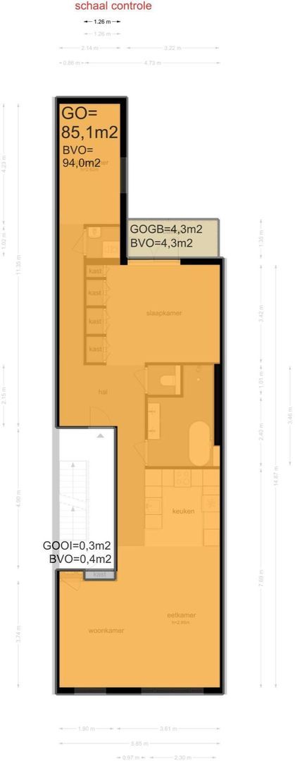 Hortusplantsoen 7 3, Amsterdam plattegrond-1