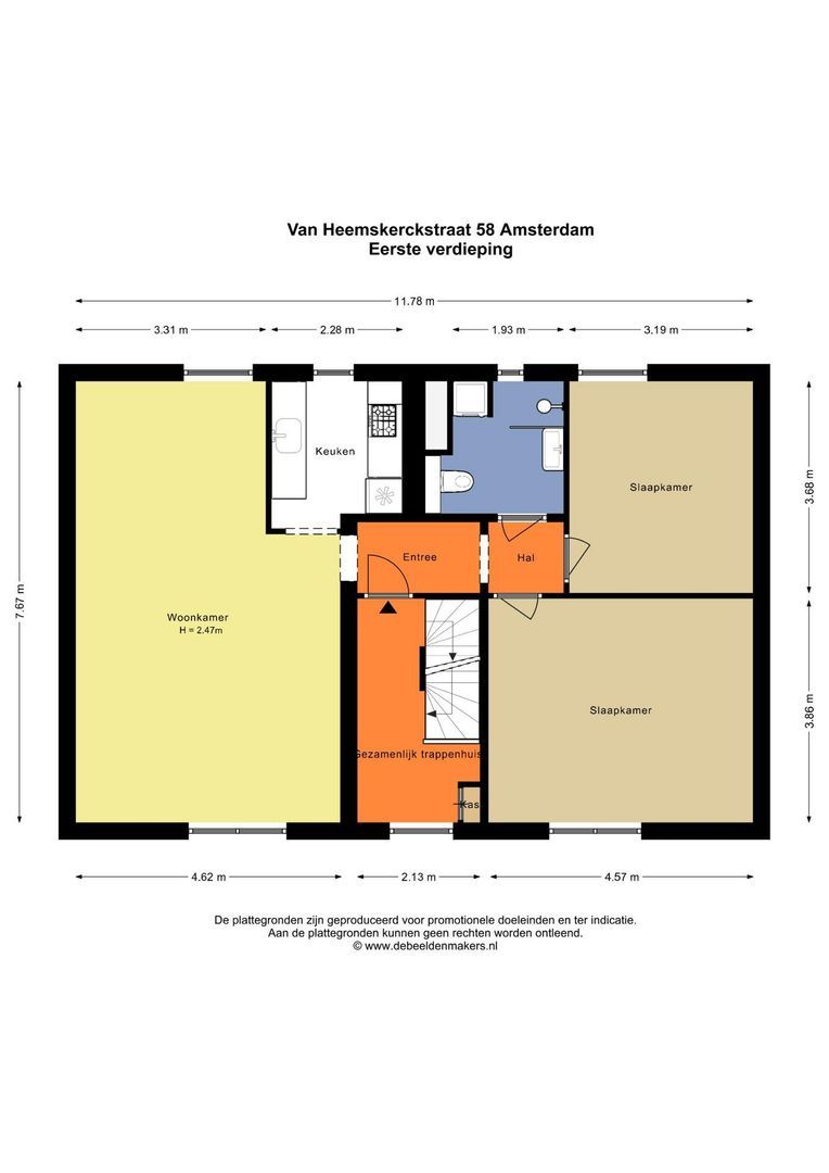 Van Heemskerckstraat 58, Amsterdam plattegrond-0