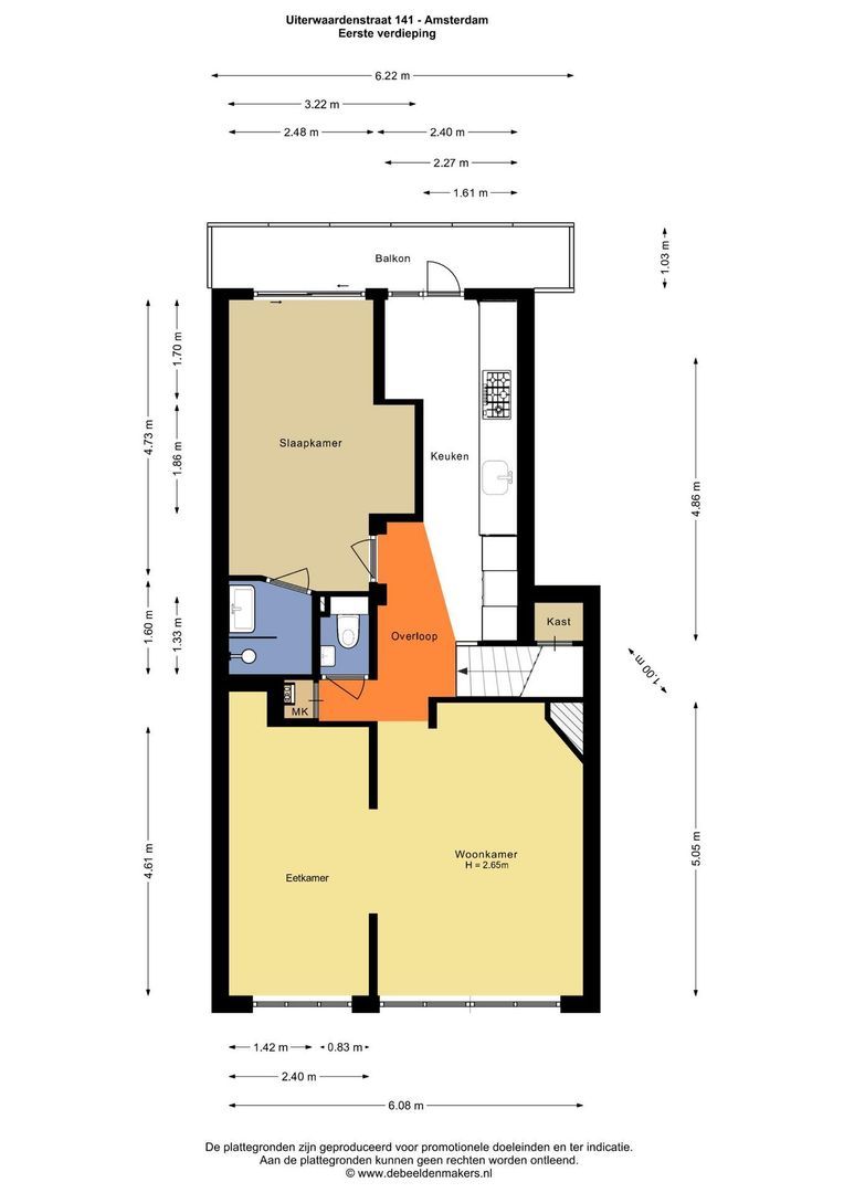 Uiterwaardenstraat 141 Hs, Amsterdam plattegrond-1