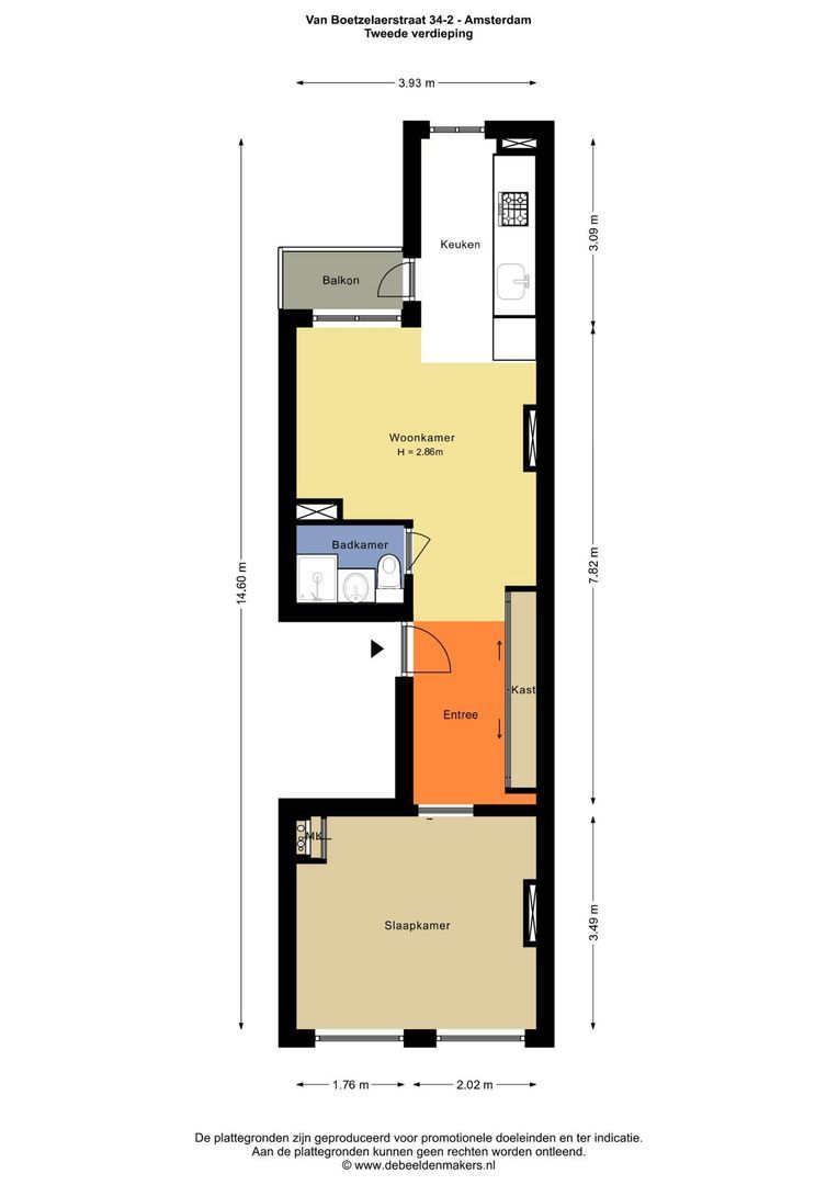 Van Boetzelaerstraat 34 2, Amsterdam plattegrond-0