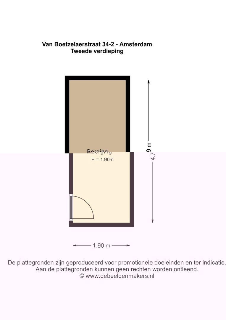 Van Boetzelaerstraat 34 2, Amsterdam plattegrond-1