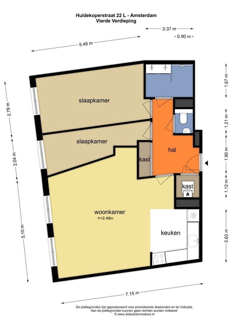 Huidekoperstraat 22 L, Amsterdam plattegrond-0