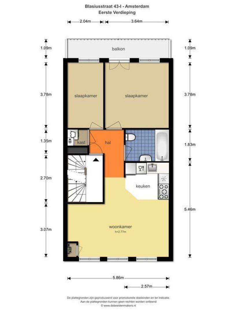 Blasiusstraat 43 1, Amsterdam plattegrond-0