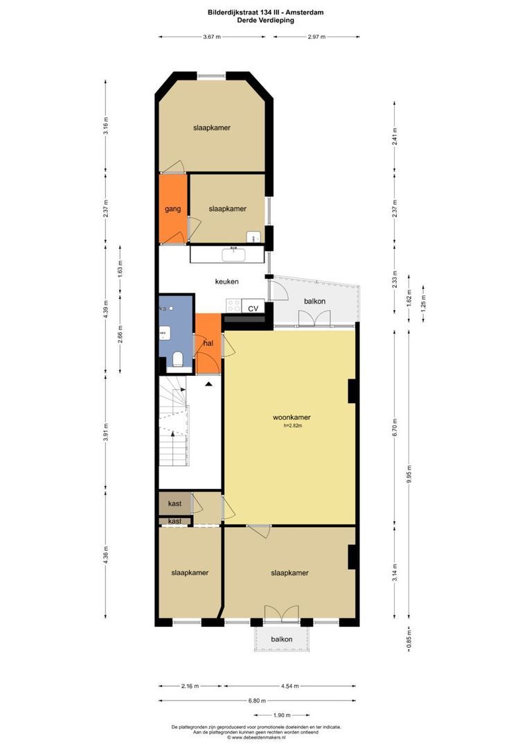 Bilderdijkstraat 134 2, Amsterdam plattegrond-0
