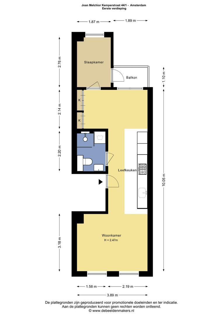 Joan Melchior Kemperstraat 46 1, Amsterdam plattegrond-0