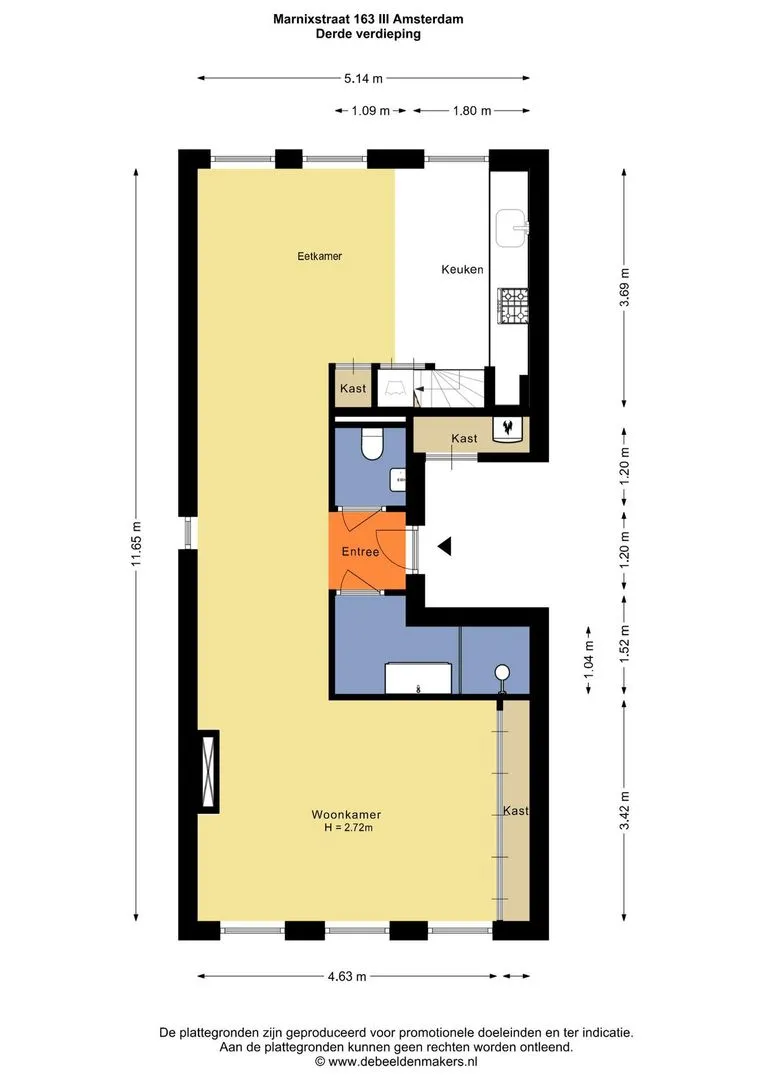 Appartement te koop: Marnixstraat 166-3, Amsterdam
