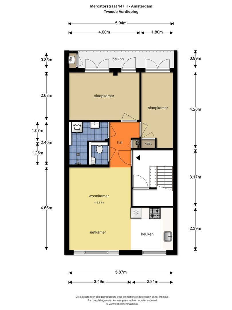 Mercatorstraat 147 2, Amsterdam plattegrond-0