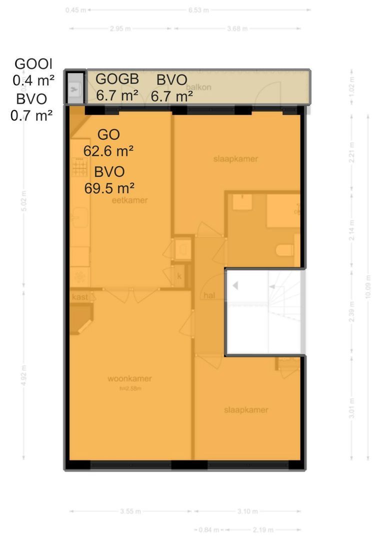 Admiraal De Ruijterweg 411 3, Amsterdam plattegrond-2