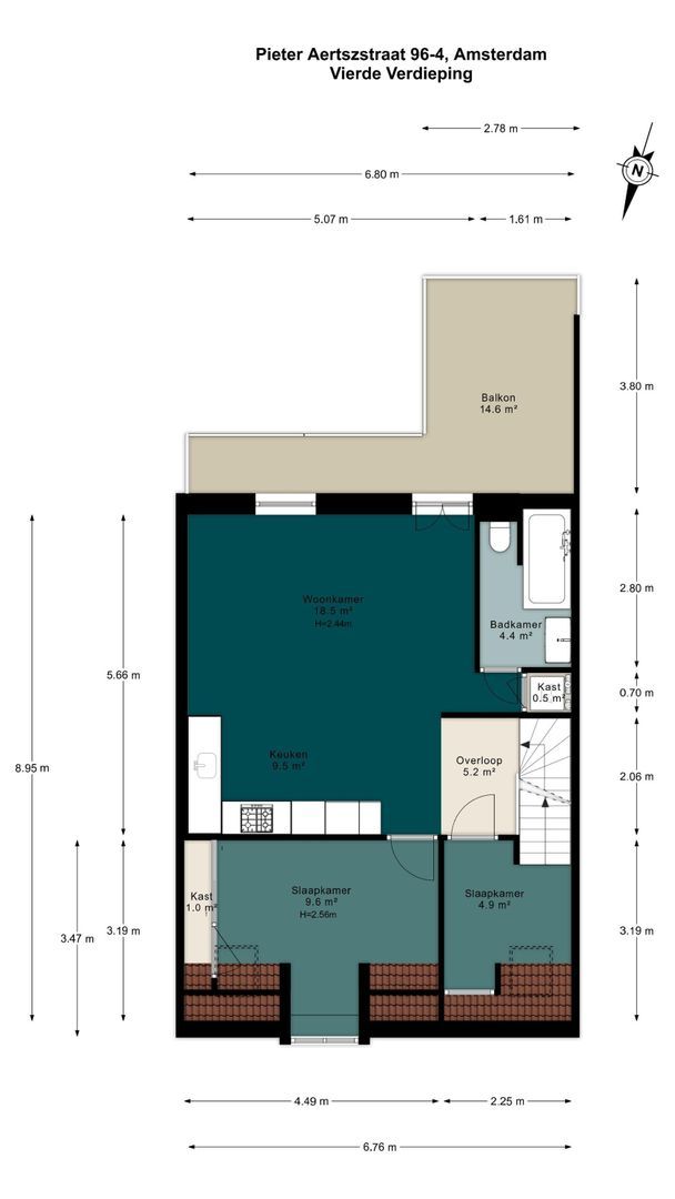 Pieter Aertszstraat 96 4, Amsterdam plattegrond-1