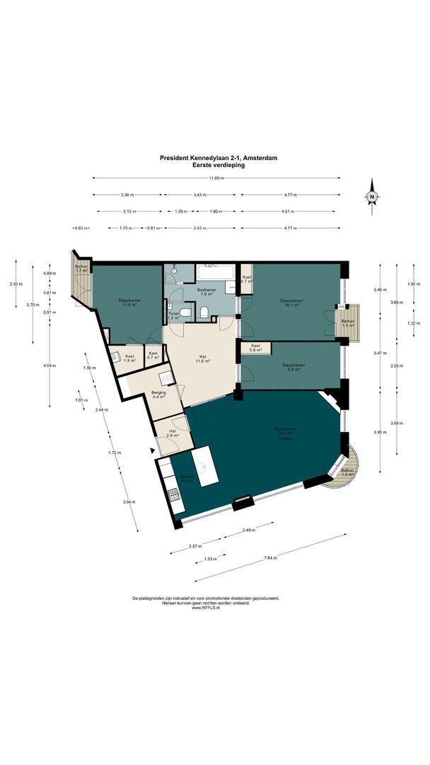 President Kennedylaan 2 1, Amsterdam plattegrond-0