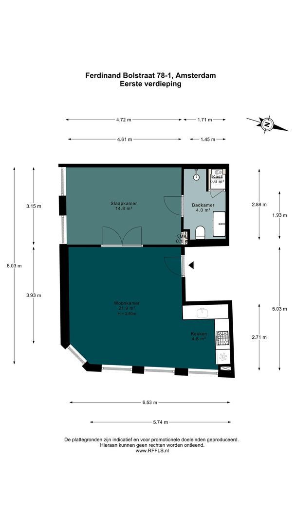 Ferdinand Bolstraat 78 1, Amsterdam plattegrond-0