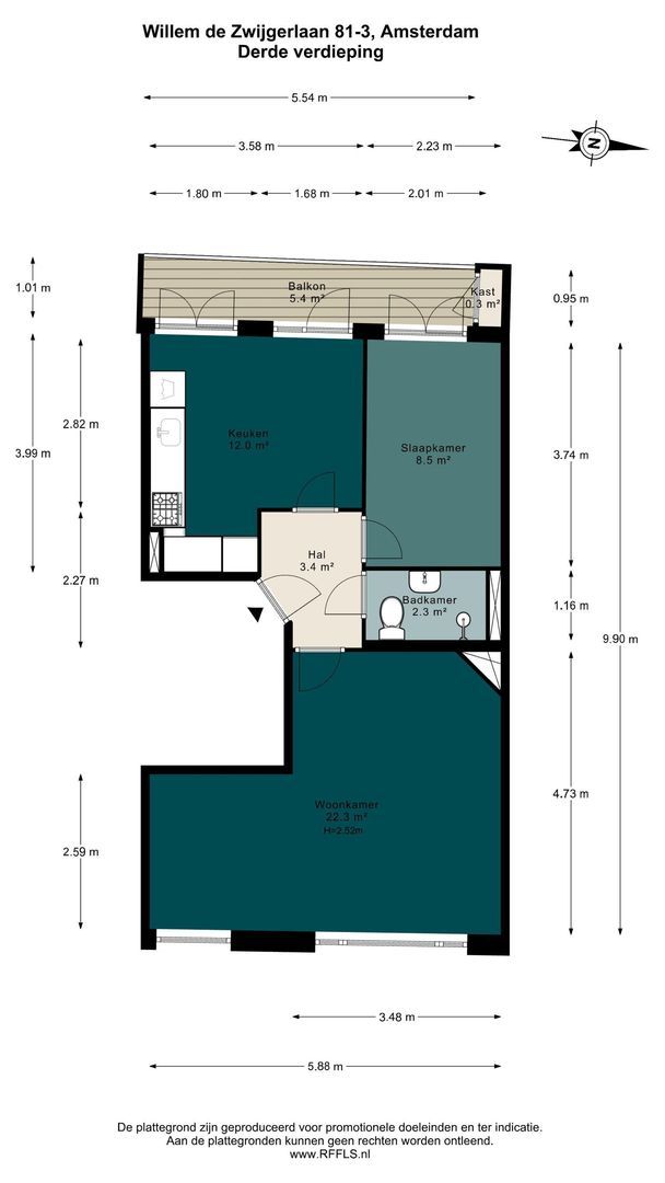 Willem de Zwijgerlaan 81 3, Amsterdam plattegrond-0