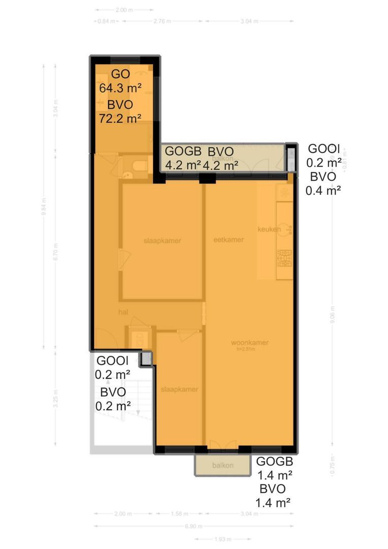 Tweede Boerhaavestraat 70 2, Amsterdam plattegrond-1