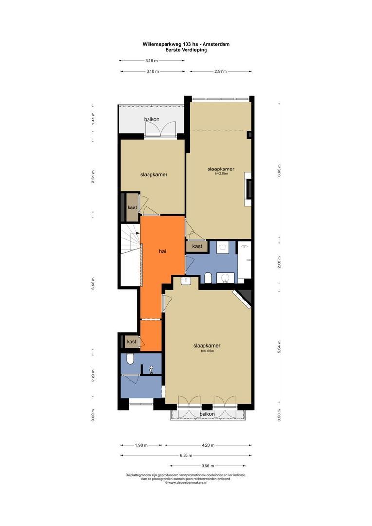 Willemsparkweg 103 H, Amsterdam plattegrond-1