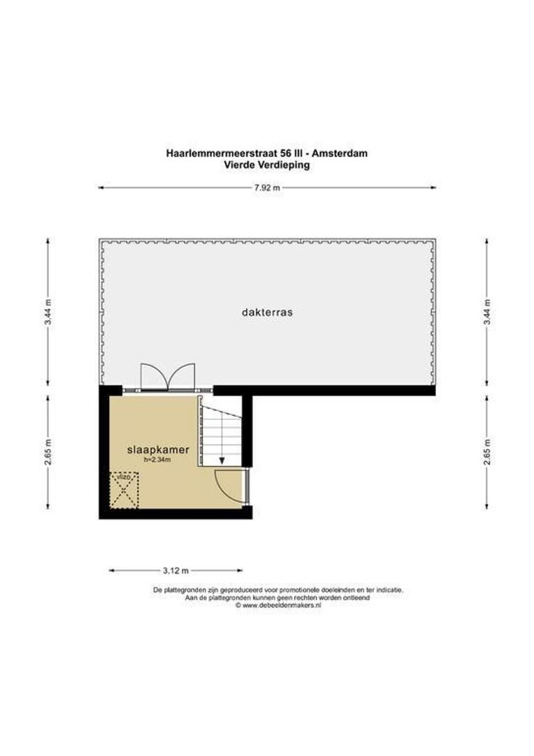 Haarlemmermeerstraat 56 3, Amsterdam plattegrond-0