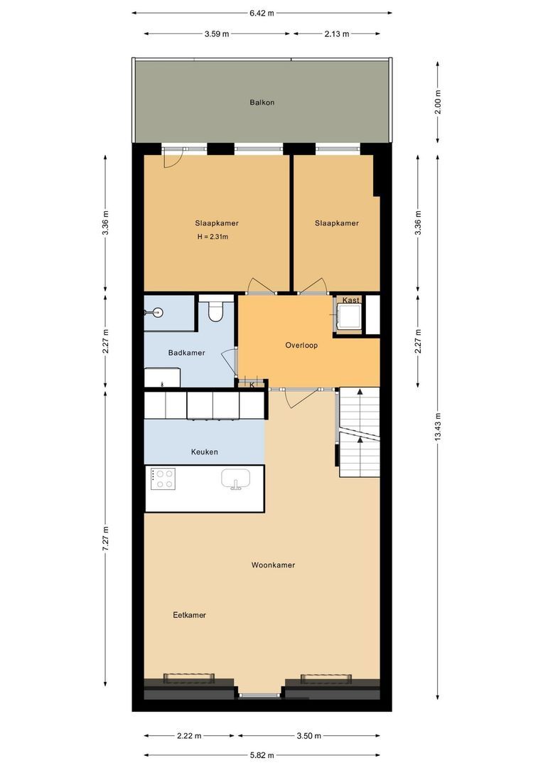 Eerste Jan van der Heijdenstraat 113 E, Amsterdam plattegrond-1