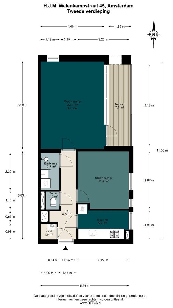 H.J.M. Walenkampstraat 45, Amsterdam plattegrond-0