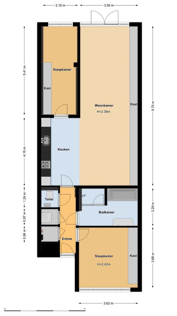 Eerste Jan van der Heijdenstraat 36 A, Amsterdam plattegrond-1